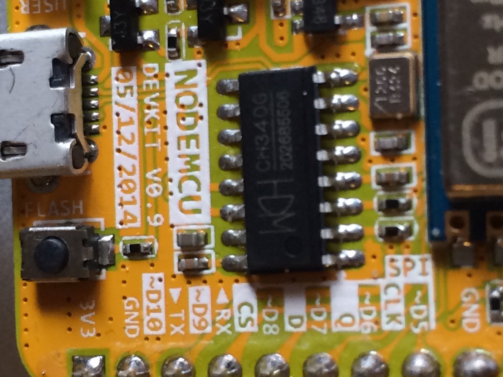 nodemcu 0.9 CH340G serial adapter chip