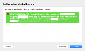 XCode AppStore Submission Error ITMS-90206