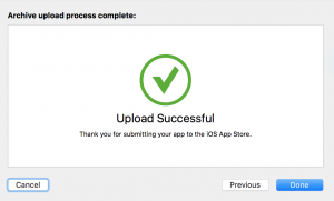 AppStore Upload Successful Dialog