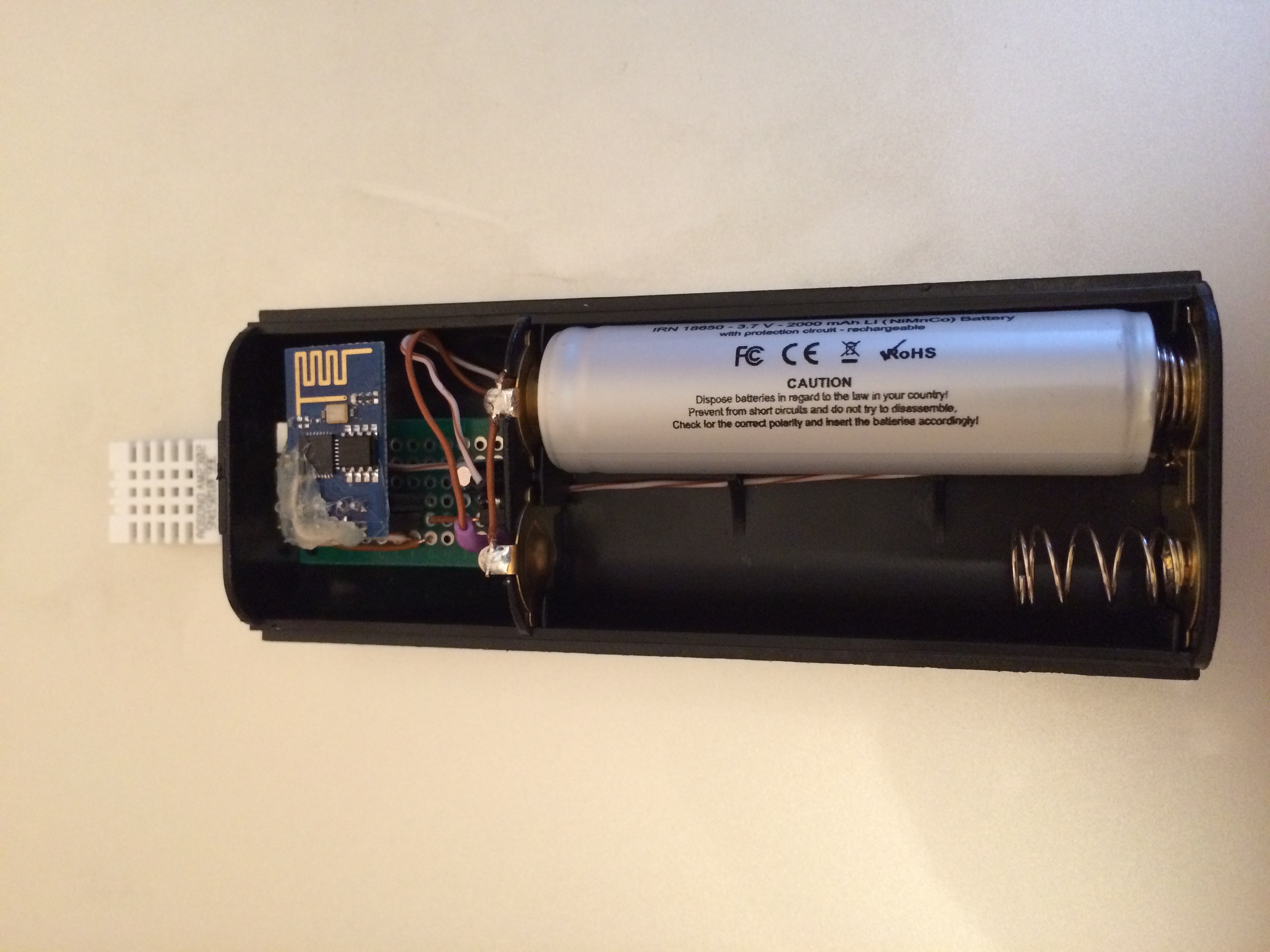 Complete Battery Powered ESP8266 ESP-01 Temperature and Humidity Sensor
