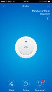 smart socket app interface